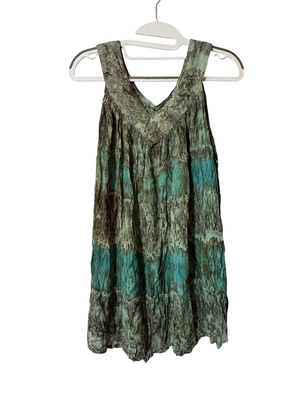 Vintage 90s Just Cruising India Crinkle Rayon Boho Tunic Tank Top